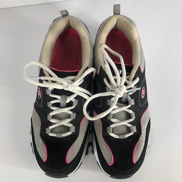 CHAMPION Black Pink White Running Athletic Shoes Sneakers Sz 9W - Picture 6 of 14